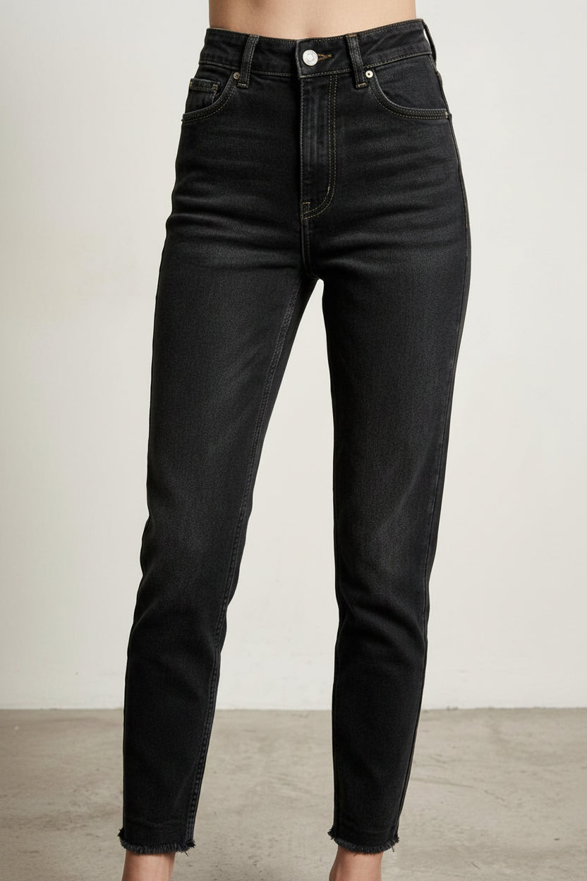 Straight Cut Denim Black Wash