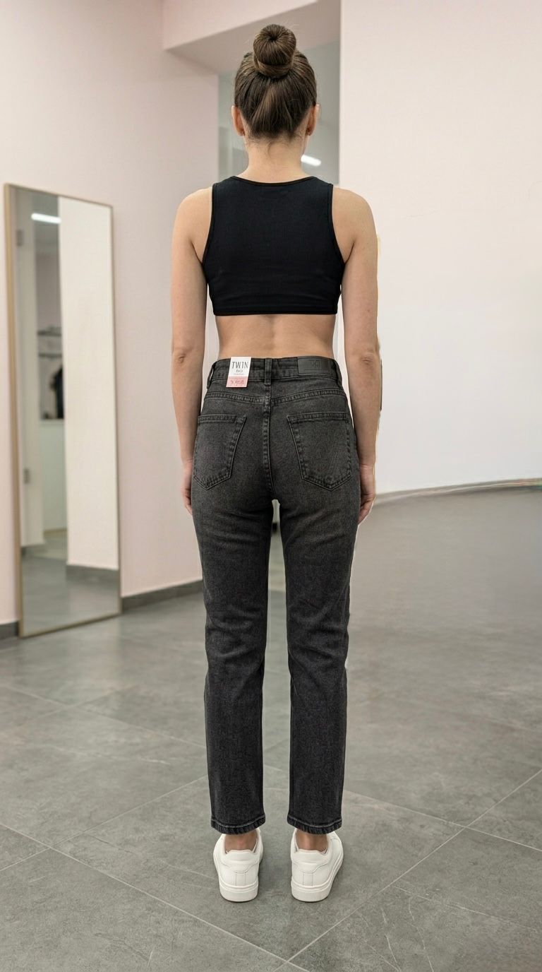 Straight Cut Denim Black Wash