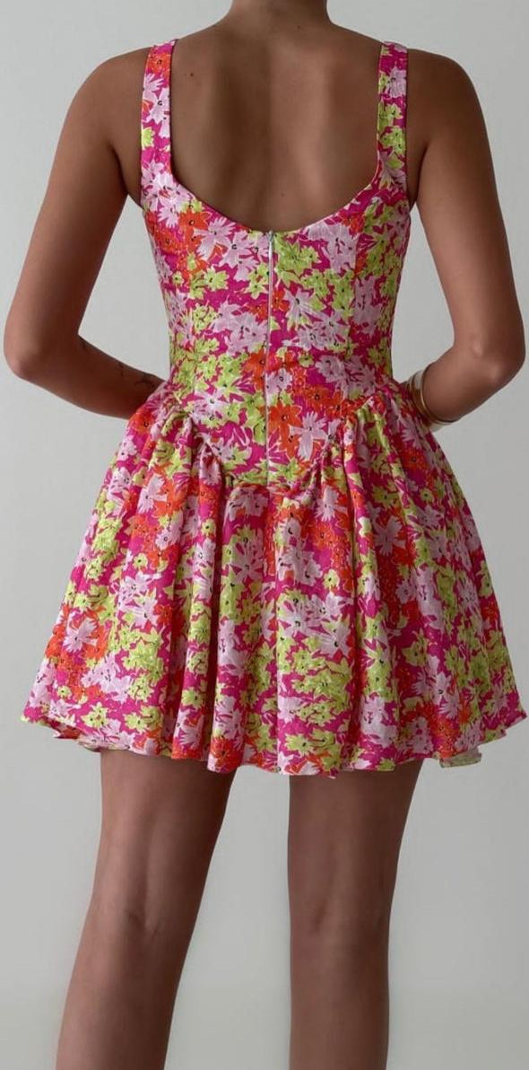 Sunset Bloom - Mini Dress