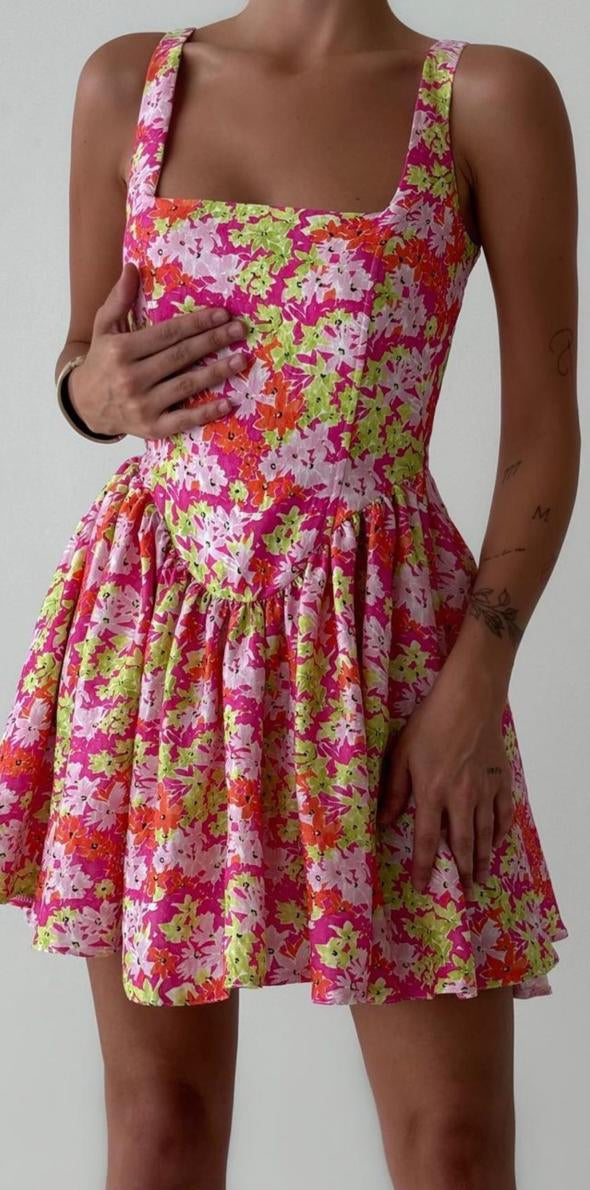Sunset Bloom - Mini Dress